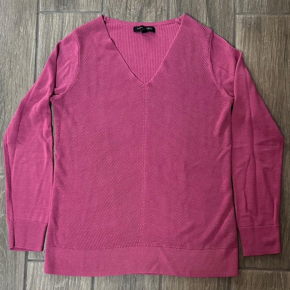 Banana Republic Pink V-Neck Sweater
